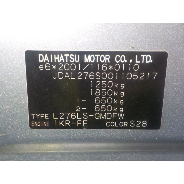 Aile avant droite Daihatsu Cuore (2007 - présent) Hatchback 1.0 12V DVVT (1KR-FE)