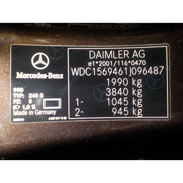 Unité de contrôle verrouillage centralisé Mercedes-Benz GLA (156.9) (2013 - 2019) SUV 2.0 250 Turbo 16V 4-Matic (M270.920(Euro 6))