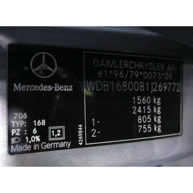 Dispositif de chauffage à résistance Mercedes-Benz A (W168) (1998 - 2001) Hatchback 1.7 A-170 CDI 16V (OM668.940)