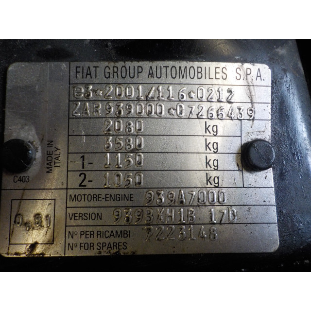 Verrou central électrique de porte à mécanisme de verrouillage arrière gauche Alfa Romeo 159 Sportwagon (939BX) (2006 - 2012) Combi 1.9 JTDm (939.A.7000)