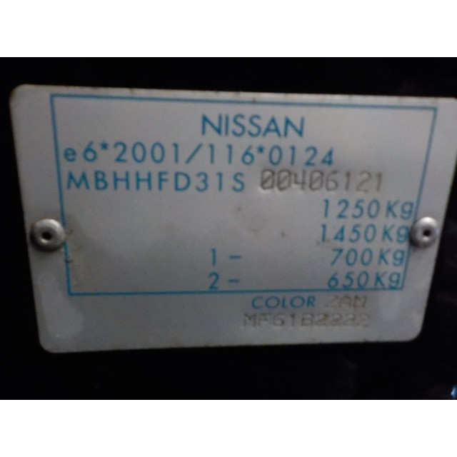 Mécanismes de verrouillage de coffre/hayon Nissan/Datsun Pixo (D31S) (2009 - 2013) Hatchback 1.0 12V (K10B(Euro 5))