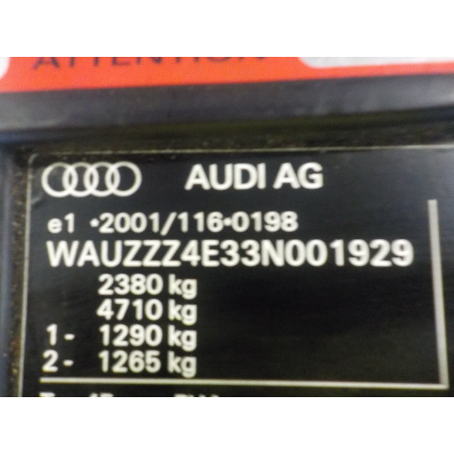 Différentiel Audi A8 (D3) (2002 - 2006) A8 Quattro (4E) Sedan 4.2 V8 40V (BFM)