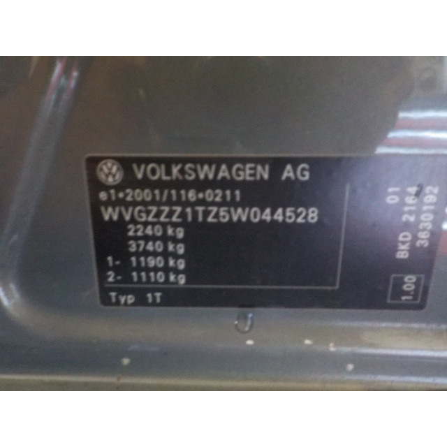 Filet à bagages/porte-bagages Volkswagen Touran (1T1/T2) (2003 - 2010) MPV 2.0 TDI 16V 140 (BKD)