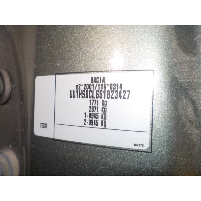 Verrouillage central électrique de porte à mécanisme de verrouillage avant droit Dacia Duster (HS) (2013 - 2018) SUV 1.5 dCi (K9K-612(K9K-C6))