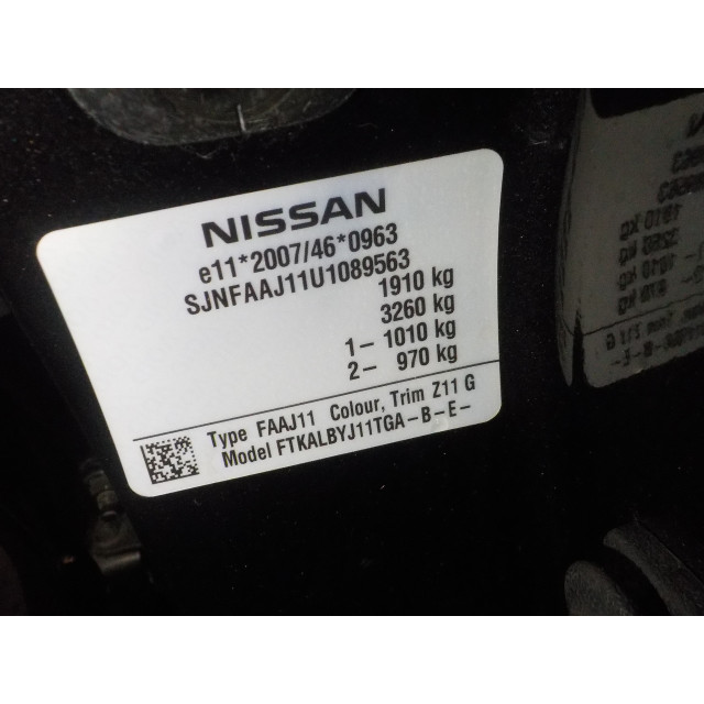Boîte de vitesses manuel Nissan/Datsun Qashqai (J11) (2013 - présent) SUV 1.5 dCi DPF (K9K-636(Euro 5))