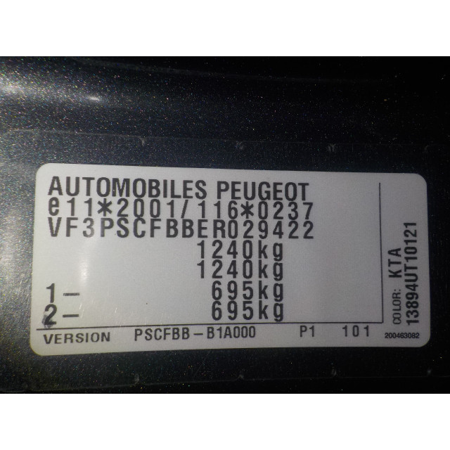 Ensemble d'amortisseurs à gaz arrière Peugeot 108 (2014 - présent) Hatchback 1.0 12V (1KRFE)