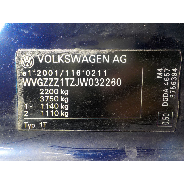 Pare-chocs arrière Volkswagen Touran (5T1) (2016 - 2021) MPV 1.6 TDI SCR BlueMotion Technology (DGDA)