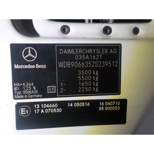 Amortisseur arrière droit Mercedes-Benz Sprinter 3/5t (906.63) (2006 - 2009) Van 311 CDI 16V (OM646.985)