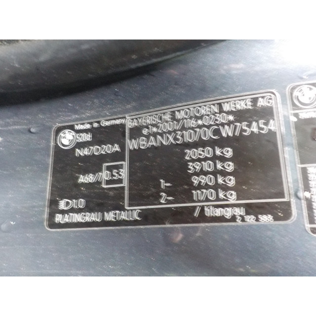 Panneau de commande - Vitres électriques BMW 5 serie (E60) (2007 - 2009) Sedan 520d 16V (N47-D20A)