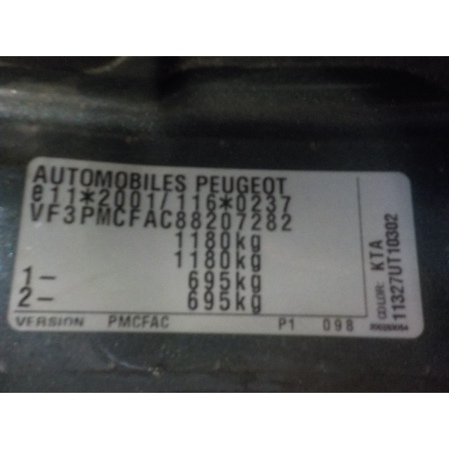 Mécanismes de verrouillage de coffre/hayon Peugeot 107 (2005 - 2014) Hatchback 1.0 12V (384F(1KR))