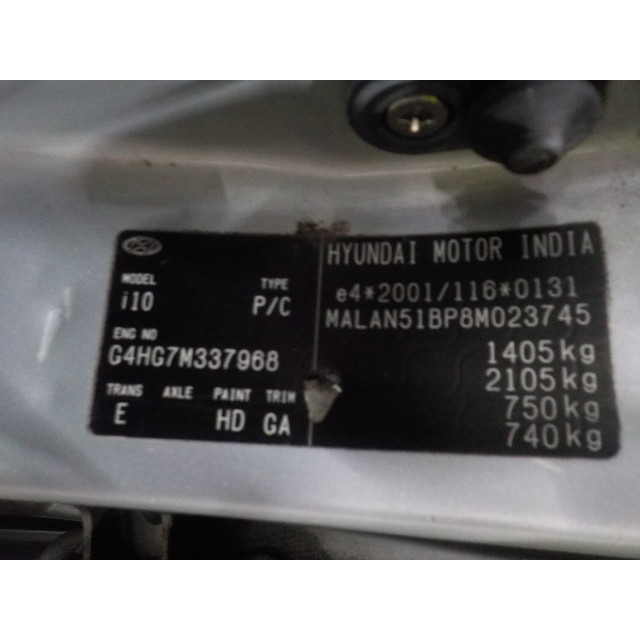 Moteur de ventilateur de chauffage Hyundai i10 (F5) (2008 - 2013) Hatchback 1.1i 12V (G4HG)