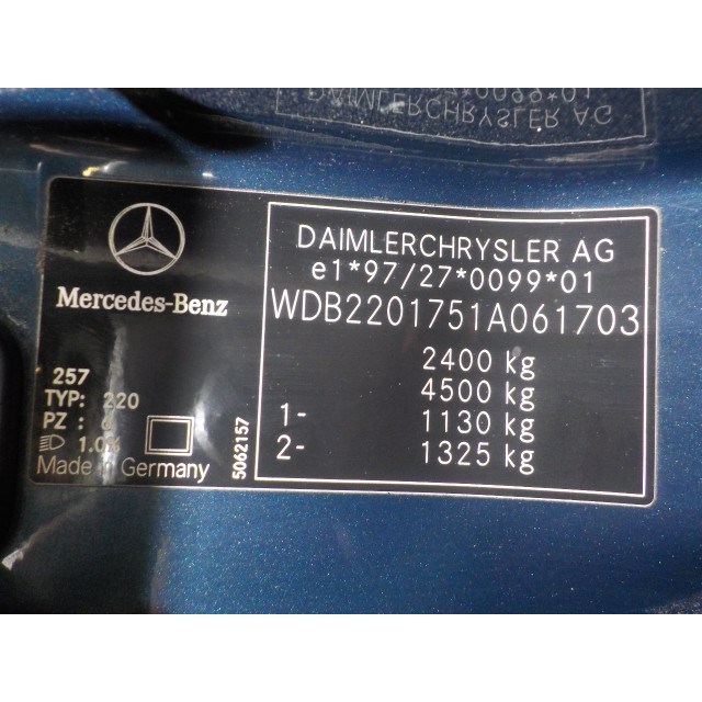 Moteur Mercedes-Benz S (W220) (1998 - 2005) Sedan 5.0 S-500 V8 24V (M113.960)