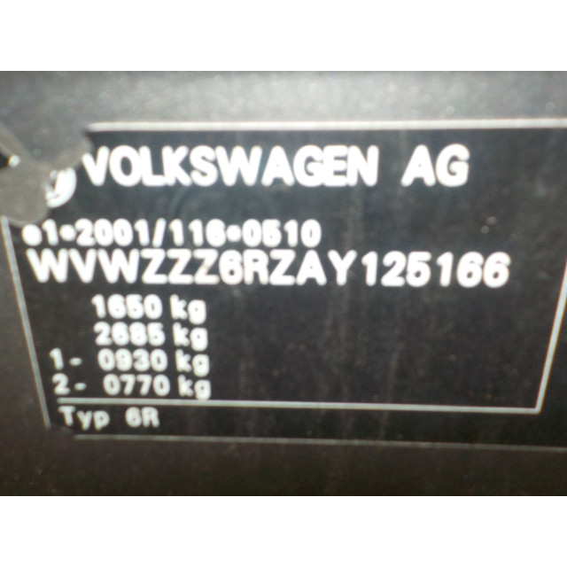 Mécanisme d'essuie-glaces avant Volkswagen Polo V (6R) (2009 - 2014) Hatchback 1.6 TDI 16V 75 (CAYA(Euro 5))