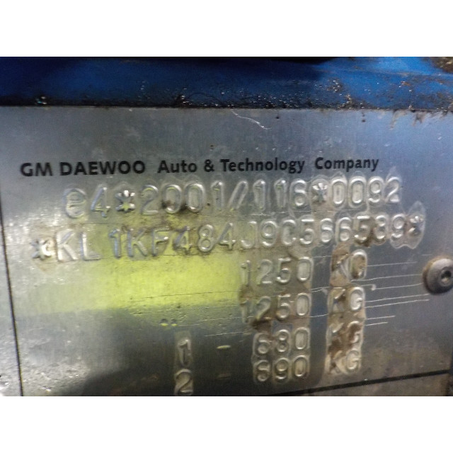 Verrouillage central électrique de porte à mécanisme de verrouillage avant droit Daewoo/Chevrolet Matiz (2005 - 2013) (M200) Hatchback 0.8 S,SE (LQ2(L3-49))