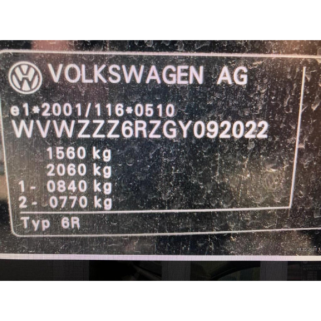 Feux de jour avant droite Volkswagen Polo V (6R) (2014 - 2017) Hatchback 1.0 TSI 12V BlueMotion (CHZB(Euro 6))