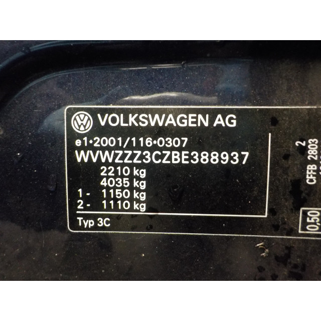 Mécanisme d'essuie-glaces de glace arrière Volkswagen Passat Variant (365) (2010 - 2014) Combi 2.0 TDI 16V 140 (CFFB(Euro 5))