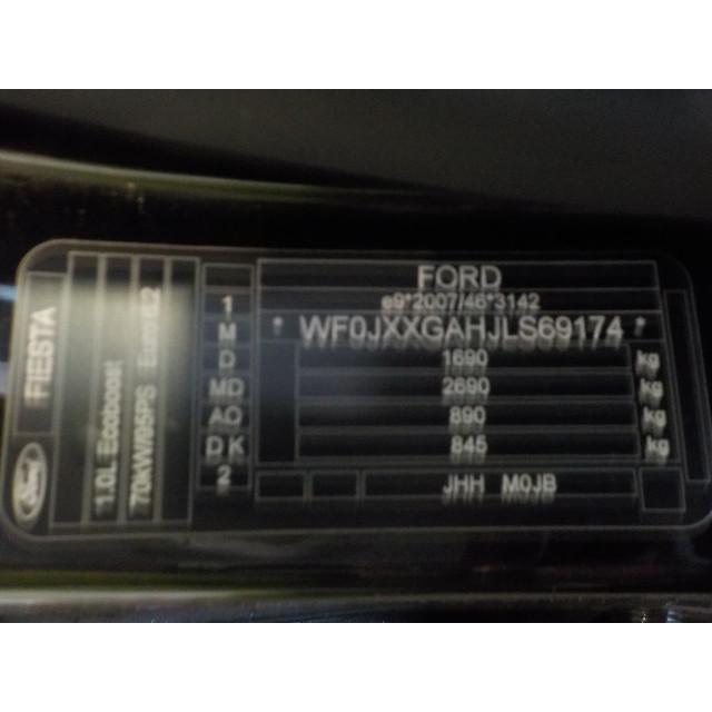 Verrouillage central électrique de porte à mécanisme de verrouillage avant gauche Ford Fiesta 7 (2021 - 2023) Hatchback 1.0 EcoBoost 12V (M0JB)