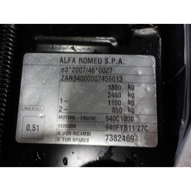 Affichage multifonction Alfa Romeo Giulietta (940) (2015 - 2020) Hatchback 1.6 JTDm 16V (940.C.1000)
