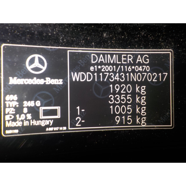 Gaine de climatisation Mercedes-Benz CLA (117.3) (2013 - 2019) Sedan 1.6 CLA-200 16V (M270.910)