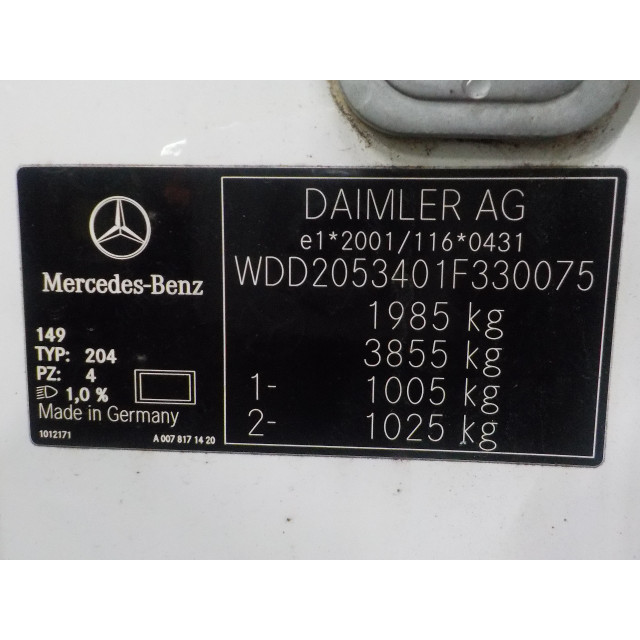 Accoudoir Mercedes-Benz C (C205) (2015 - présent) Coupé C-180 1.6 16V (M274.910(Euro 6))