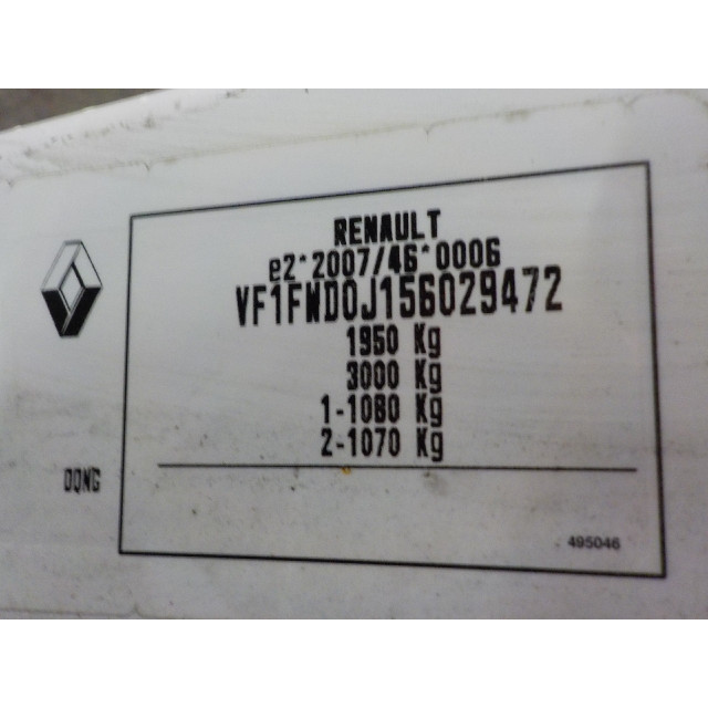 Grille Renault Kangoo Express (FW) (2010 - présent) Van 1.5 dCi 75 (K9K-628(K9K-E6))