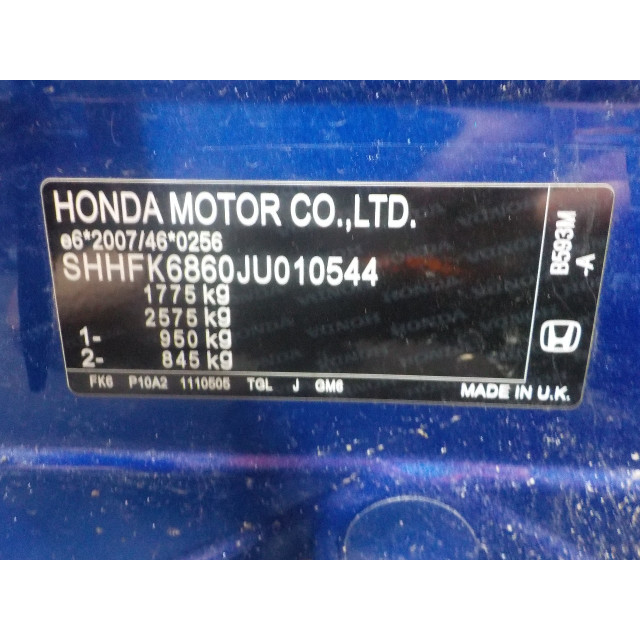 Essuie-glaces avant droit Honda Civic (FK6/7/8/9) (2018 - présent) Hatchback 1.0i VTEC Turbo 12V (P10A2)